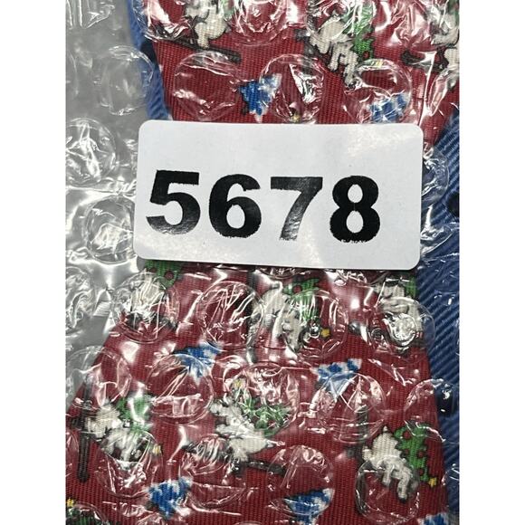 Brooks Brothers Silk Bow Tie Reversible Blue Polka Dots Red Polar Bear Skiing - Picture 8 of 8